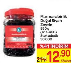 Marmarabirlik Doğal Siyah Zeytin 950 g (411-460) image