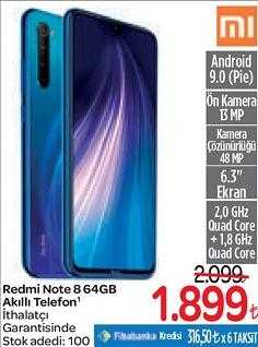 Xiaomi Redmi Note 8 64GB Akıllı Telefon İthalatçı Garantisinde image