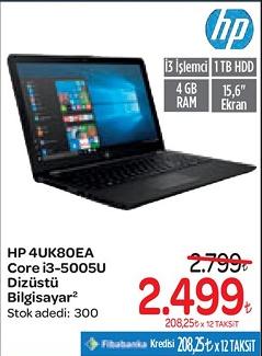 HP 4UK80EA Core i3-5005U Dizüstü Bilgisayar 4 GB 1 TB HDD 15,6'' image