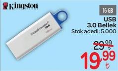 Kingston 16 GB USB 3.0 Bellek image