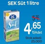 Sek Süt 1 litre image