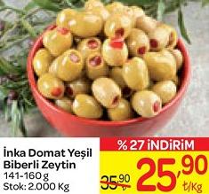 İnka Domat Biberli Yeşil Zeytin 141-160 g Kg image