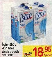 İçim Süt 4x1 litre image