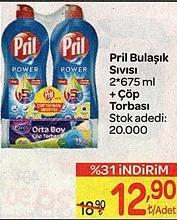 Pril Bulaşık Sıvısı 2*675 ml + Çöp Torbası image
