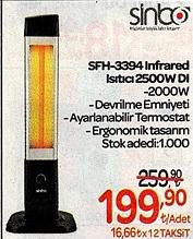Sinbo SFH 3394 Infrared Isıtıcı 2500 W DI 2000W image