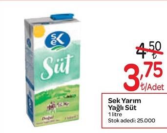 Sek Yarım Yağlı Süt 1 litre image