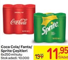 Coca Cola / Fanta / Sprite Çeşitleri 6 Adet 250 ml Kutu image