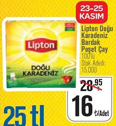 Lipton Doğu Karadeniz Bardak Poşet Çay 100'lü image