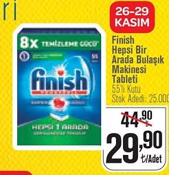 Finish Hepsi Bir Arada Bulaşık Makinesi Tableti 55'li Kutu image