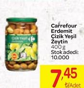 Carrefour Edremit Çizik Yeşil Zeytin 400 g image