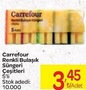 Carrefour Renkli Bulaşık Süngeri Çeşitleri 5'li image