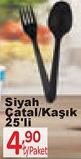 Roll-Up Siyah Çatal/Kaşık 25'li image