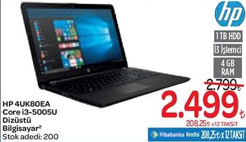 HP 4UK80EA Core i3-5005U Dizüstü Bilgisayar 1 TB HDD 4 GB RAM image