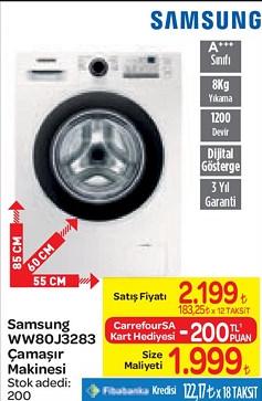 Samsung WW80J3283 Çamaşır Makinesi image