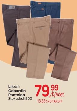 Likralı Gabardin Pantolon image