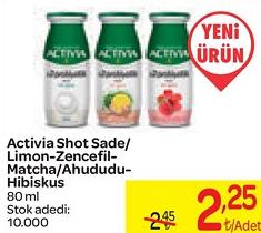 Activia Shot Sade/Limon-Zencefil-Matcha/Ahududu Hibiskus 80 ml image