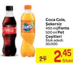 Coca Cola Şekersiz 450 ml / Fanta 500 ml Pet Çeşitleri image