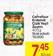 Carrefour Edremit Çizik Yeşil Zeytin 400 g image