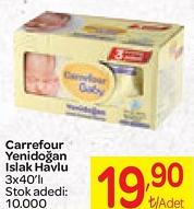 Carrefour Baby Yenidoğan Islak Pamuk Havlu 3x40'lı image