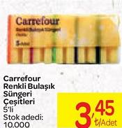 Carrefour Renkli Bulaşık Süngeri Çeşitleri 5'li image