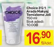 Choice 3'ü 1 Arada Makyaj Temizleme Jeli 150 ml image