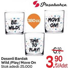 Paşabahçe Desenli Bardak Wild / Play / Move On 380 cc image