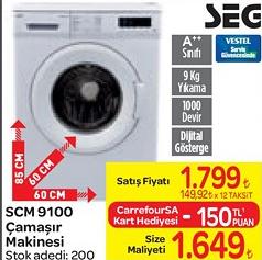 Seg SCM 9100 Çamaşır Makinesi image