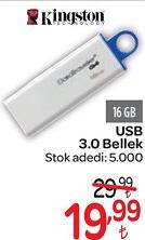 Kingston 16 GB USB 3.0 Bellek image