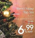 Renkli Yılbaşı Top Süs 4 cm image
