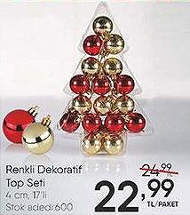 Renkli Dekoratif Top Seti 4 cm 17'li image