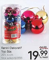 Renkli Dekoratif Top Süs 20'li 4 cm image