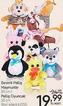 Sevimli Pelüş Maymunlar 20 cm/Pelüş Oyuncak 23 cm image