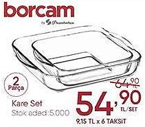 Paşabahçe Borcam Kare Set 2 Parça image