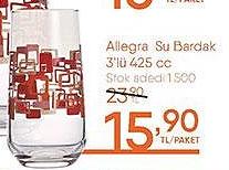 Allegra Su Bardak 3'lü 425 cc image