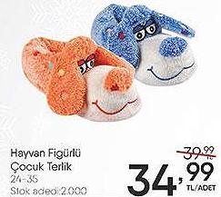 Hayvan Figürlü Çocuk Terlik image