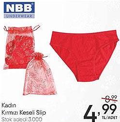 NBB Kadın Kırmızı Keseli Slip image