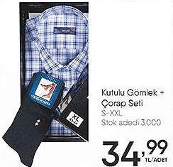 Kutulu Gömlek + Çorap Seti image
