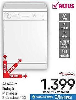 Altus AL404 M Bulaşık Makinesi image
