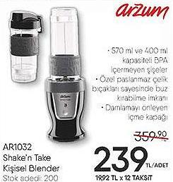 Arzum AR1032 Shake'N Take Kişisel Blender image