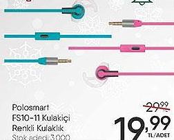 Polosmart FS10-11 Kulakiçi Renkli Kulaklık image