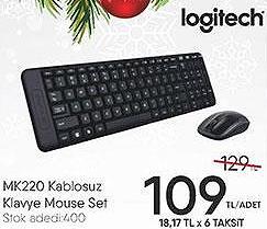 Logitech MK220 Kablosuz Klavye Mouse Set image