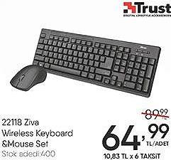 Trust 22118 Ziva Wireless Keyboard&Mouse Set image