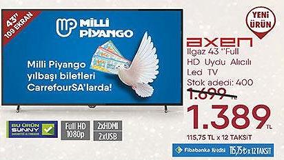 Axen Ilgaz 43 inç Full Hd Uydu Alıcılı Led Tv image