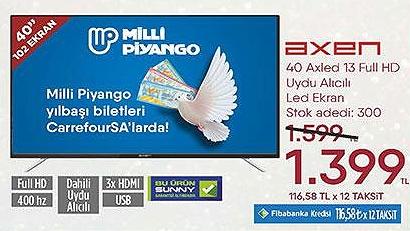 Axen 40 Axled 13 Full HD Uydu Alıcılı Led Ekran image