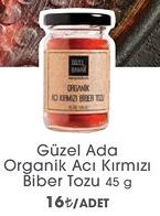 Güzel Ada Organik Acı Kırmızı Biber Tozu 45 g image