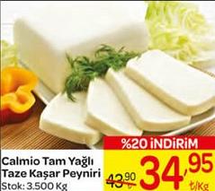 Calmio Tam Yağlı Taze Kaşar Peyniri Kg image