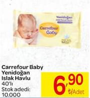 Carrefour Baby Yenidoğan Islak Havlu 40'lı image