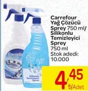 Carrefour Yağ Çözücü / Silikonlu Temizleyici Sprey 750 ml image