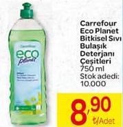 Carrefour Eco Planet Bitkisel Sıvı Bulaşık Deterjanı Çeşitleri 750 ml image