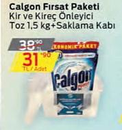 Calgon Fırsat Paketi Kir ve Kireç Önleyici Toz 1,5 kg + Saklama Kabı image